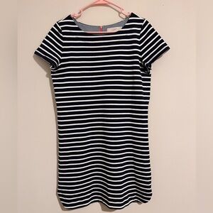 LOFT Women’s Navy & White Striped Cotton Short Sleeved, Shirt Dress Size Medium